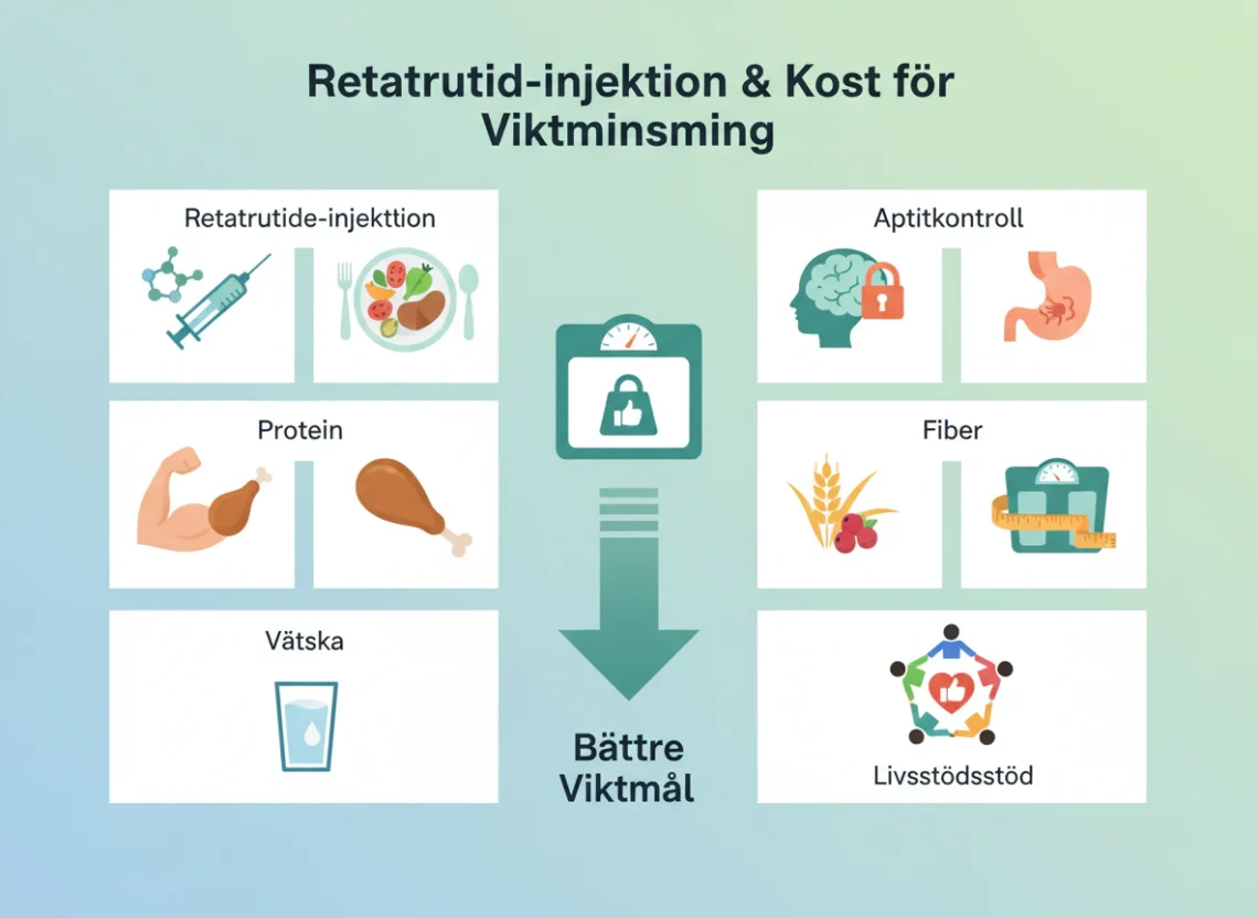 Retatrutide-injektion och kost för viktminskning